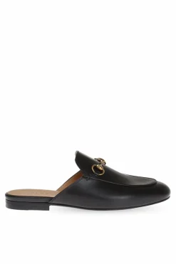 Gucci CZARNY Skórzane klapki 'Princetown'