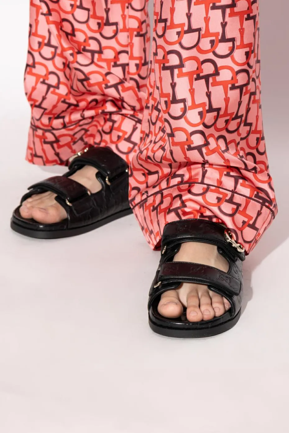 Gucci CZARNY Skórzane sandały