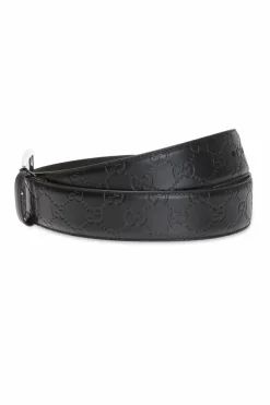 Gucci CZARNY Skórzany pasek