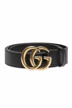Gucci CZARNY Skórzany pasek