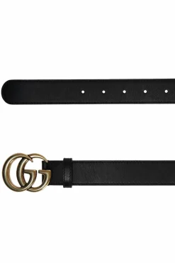 Gucci CZARNY Skórzany pasek