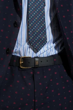 Gucci CZARNY Skórzany pasek