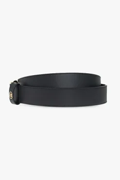 Gucci CZARNY Skórzany pasek