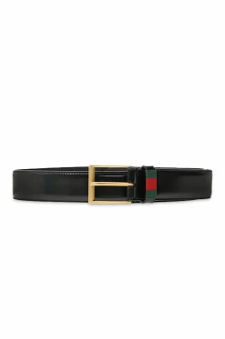 Gucci CZARNY Skórzany pasek
