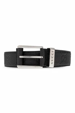Gucci CZARNY Skórzany pasek