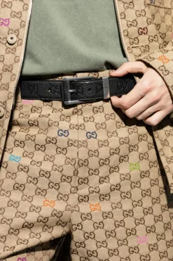 Gucci CZARNY Skórzany pasek