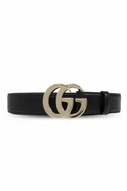 Gucci CZARNY Skórzany pasek