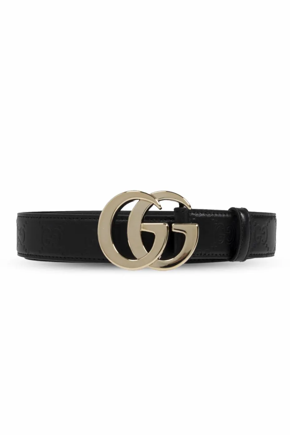 Gucci CZARNY Skórzany pasek