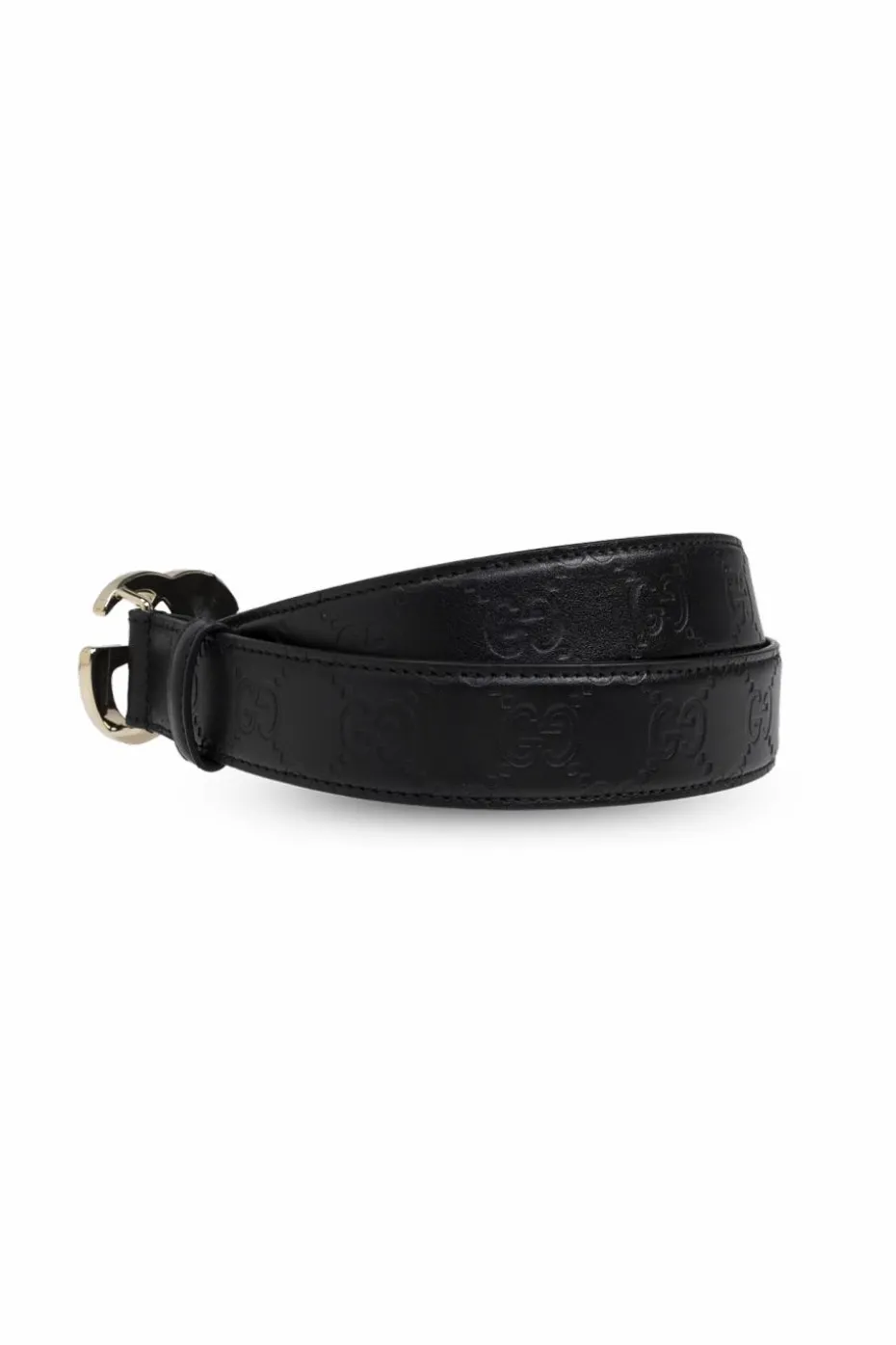 Gucci CZARNY Skórzany pasek