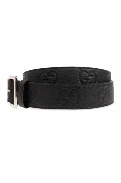 Gucci CZARNY Skórzany pasek