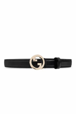 Gucci CZARNY Skórzany pasek