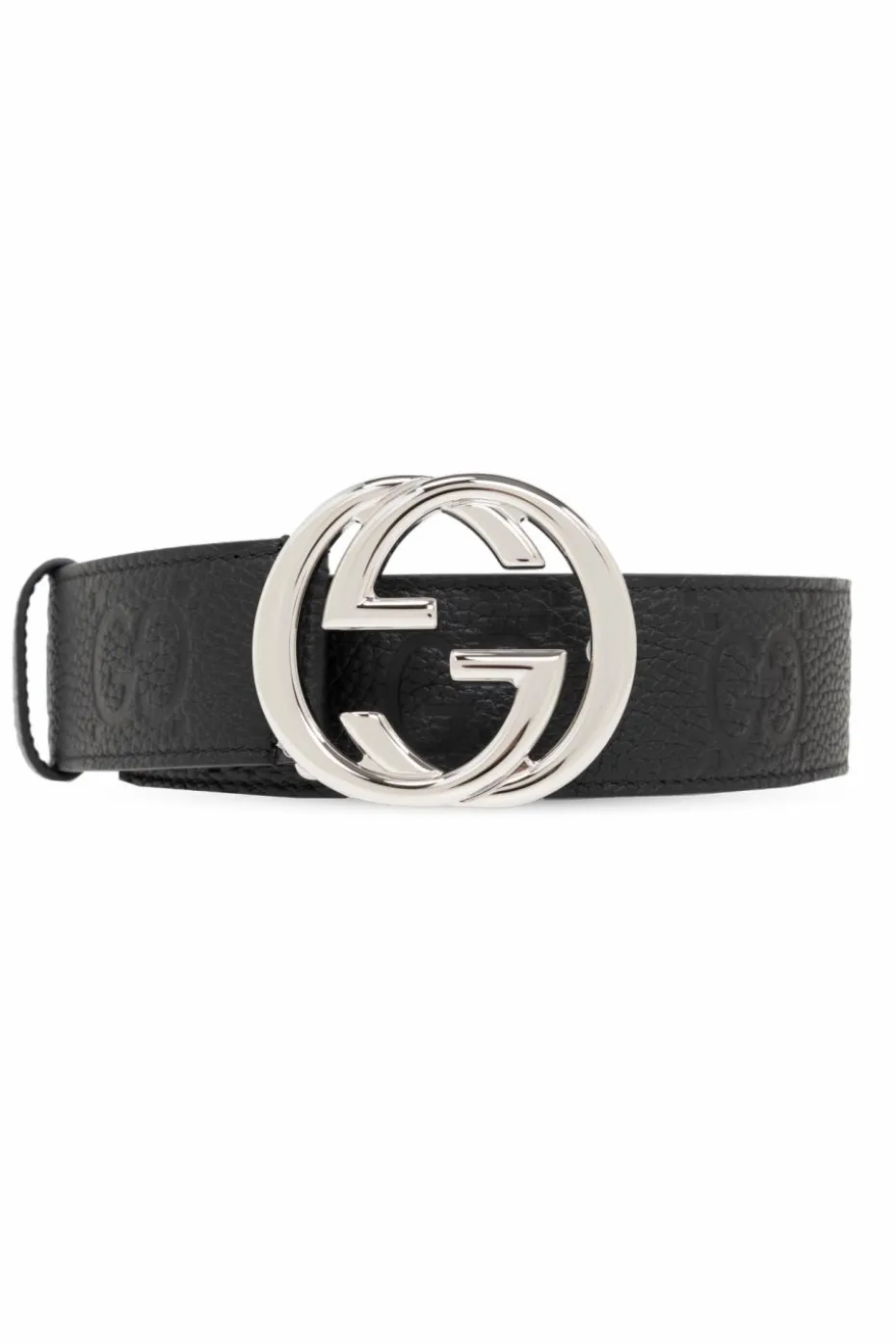 Gucci CZARNY Skórzany pasek