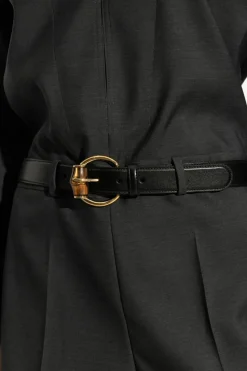 Gucci CZARNY Skórzany pasek