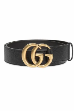 Gucci CZARNY Skórzany pasek