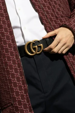 Gucci CZARNY Skórzany pasek