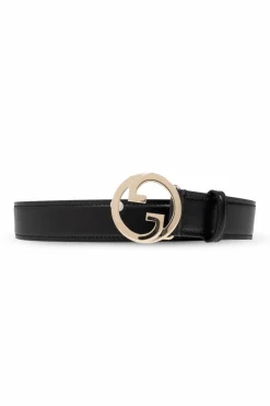 Gucci CZARNY Skórzany pasek