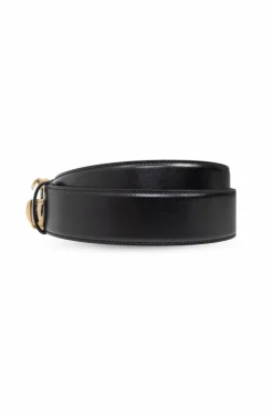Gucci CZARNY Skórzany pasek