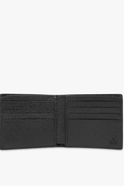 Gucci CZARNY Skórzany portfel z logo