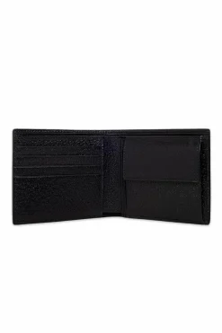 Gucci CZARNY Skórzany portfel z logo