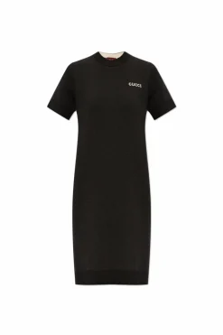 Gucci CZARNY Sukienka z logo