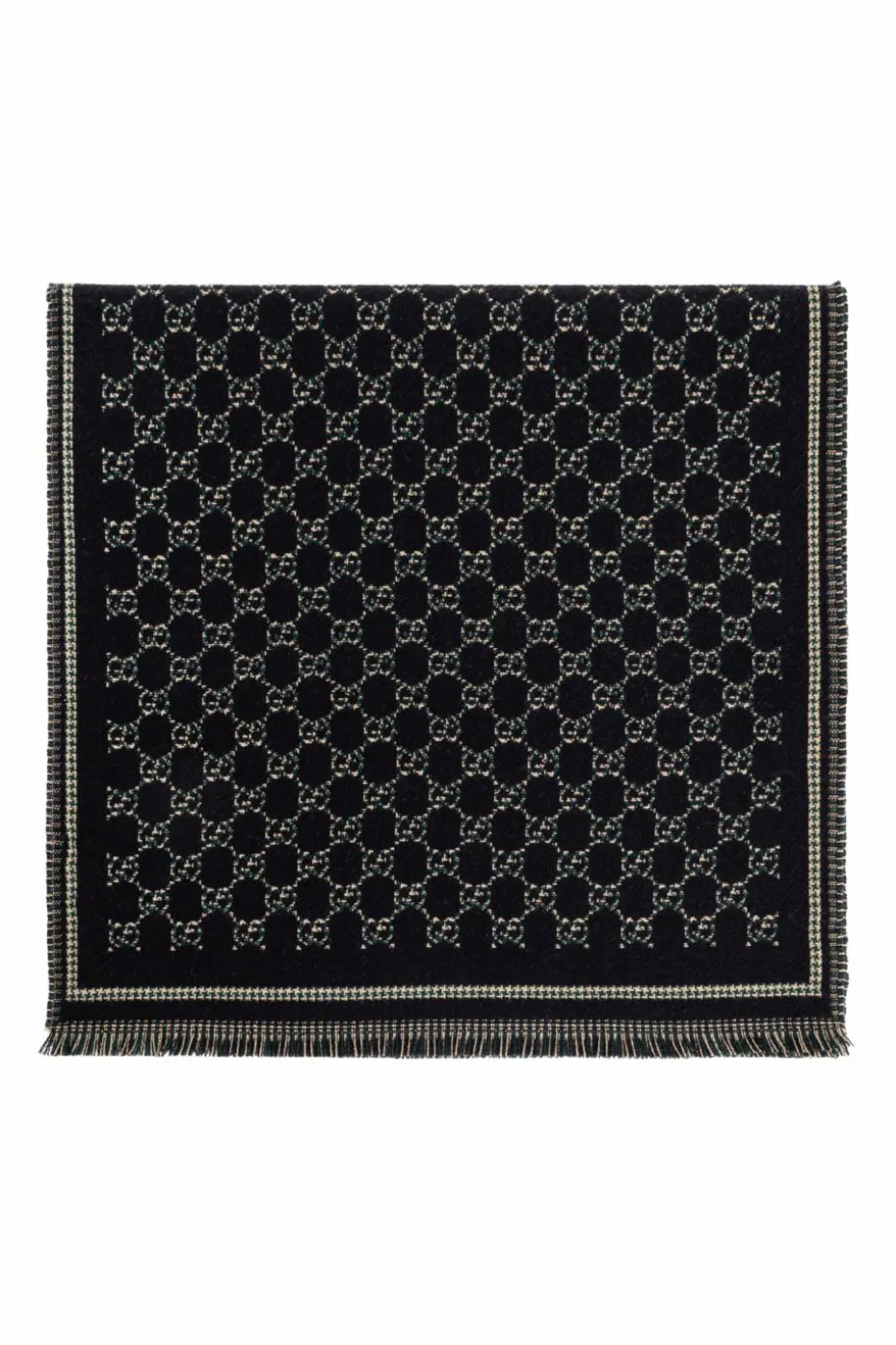 Gucci CZARNY Szal z monogramem