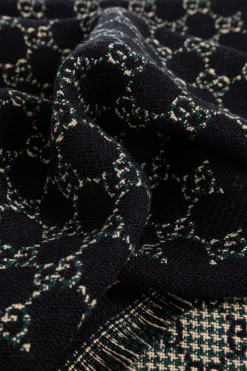 Gucci CZARNY Szal z monogramem