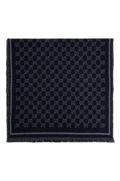 Gucci CZARNY Szal z monogramem