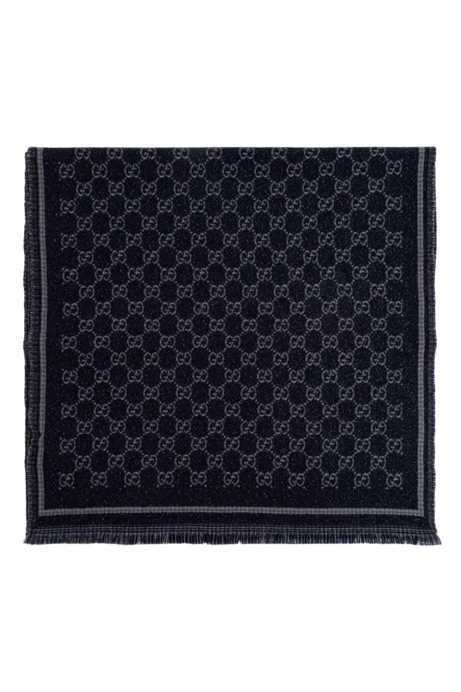 Gucci CZARNY Szal z monogramem