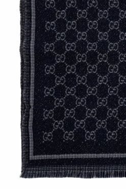 Gucci CZARNY Szal z monogramem
