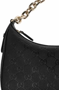 Gucci CZARNY Torba do ręki `GG Emblem Medium`
