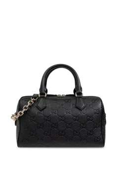 Gucci CZARNY Torba do ręki `GG Emblem Small`
