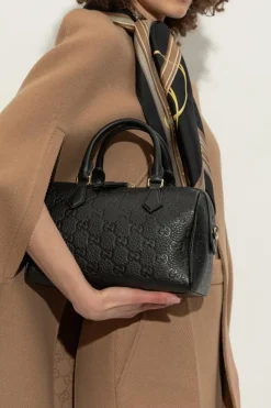 Gucci CZARNY Torba do ręki `GG Emblem Small`
