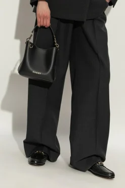 Gucci CZARNY Torba do ręki `GG Emblem Mini`