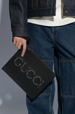 Gucci CZARNY Torba do ręki z logo