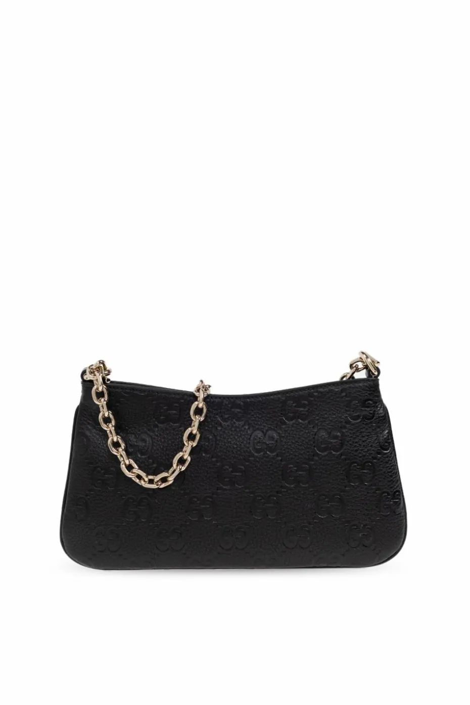 Gucci CZARNY Torba do ręki `GG Emblem Super Mini`