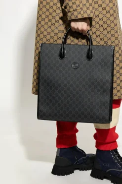 Gucci CZARNY Torba ‘GG Retro Medium’ typu ‘shopper’
