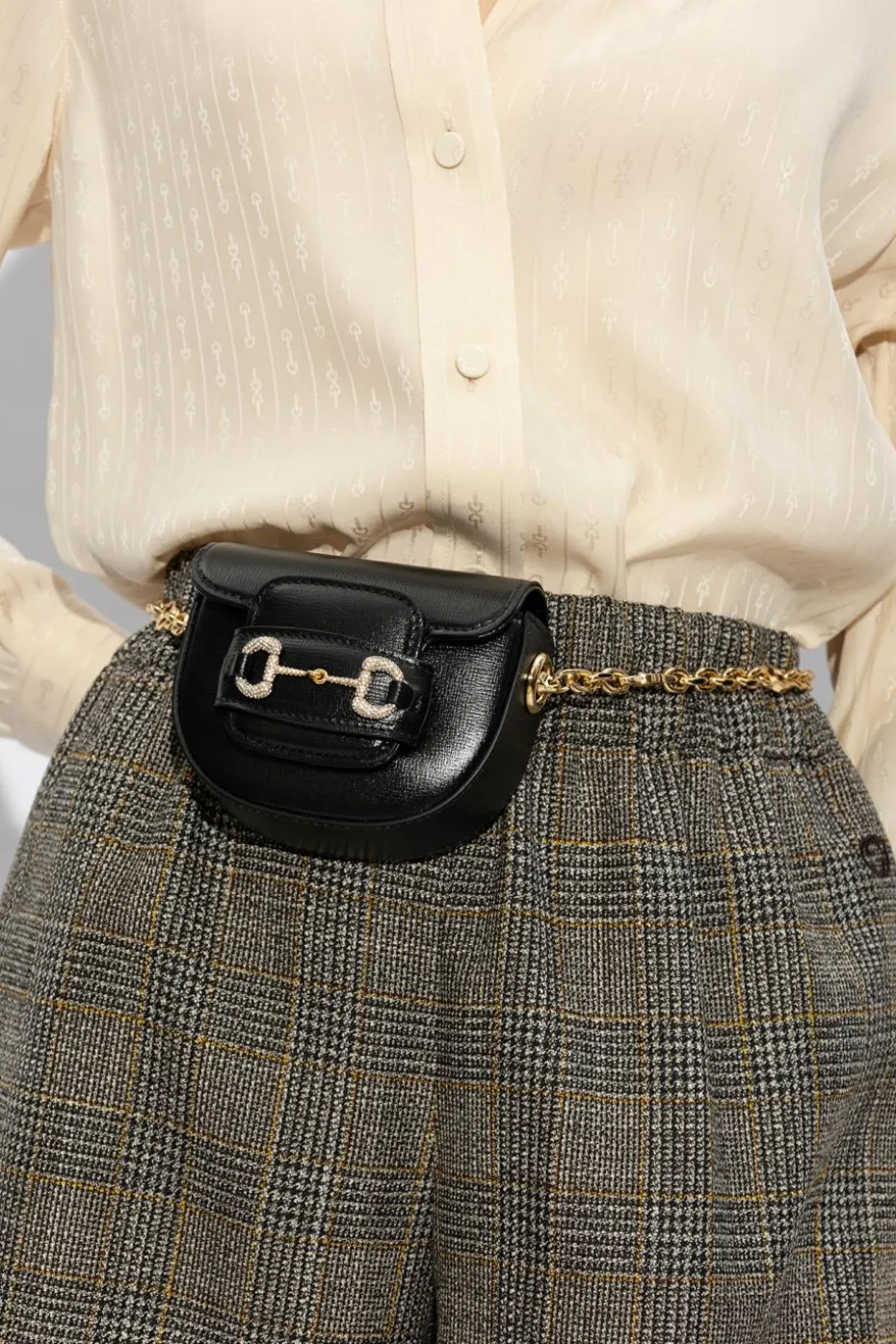 Gucci CZARNY Torba na pas ‘Horsebit 1955’