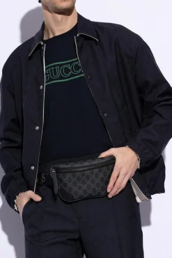 Gucci CZARNY Torba na pas `GG Emblem Small`