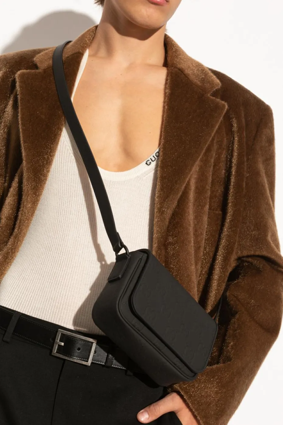Gucci CZARNY Torba na ramię `GG Super Mini`