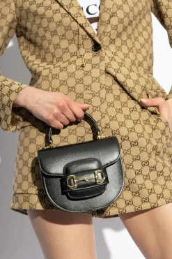 Gucci CZARNY Torba na ramię `Horsebit 1955 Mini`