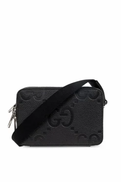 Gucci CZARNY Torba na ramię `Jumbo GG Super Mini`
