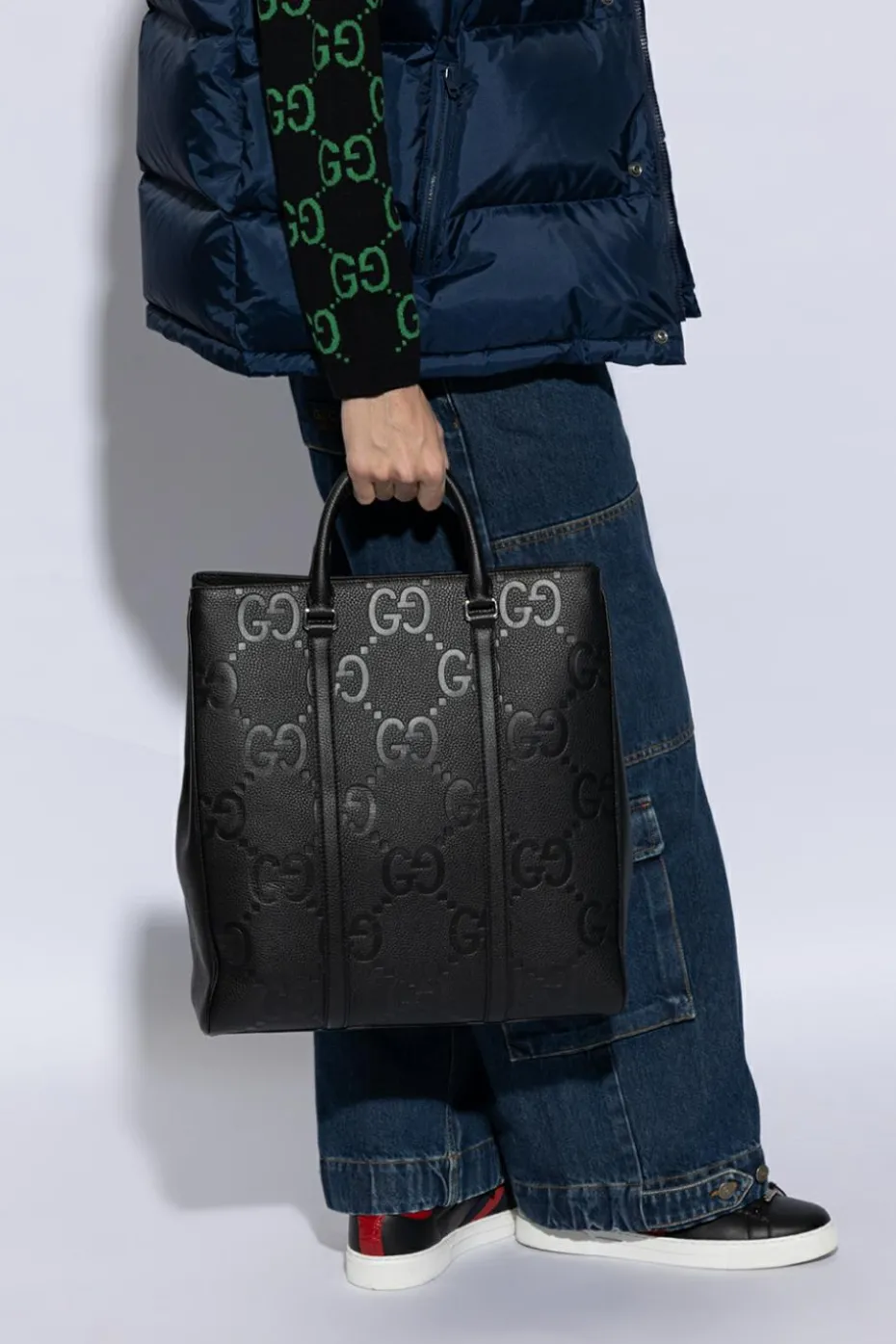 Gucci CZARNY Torba typu ‘shopper’ z monogramem