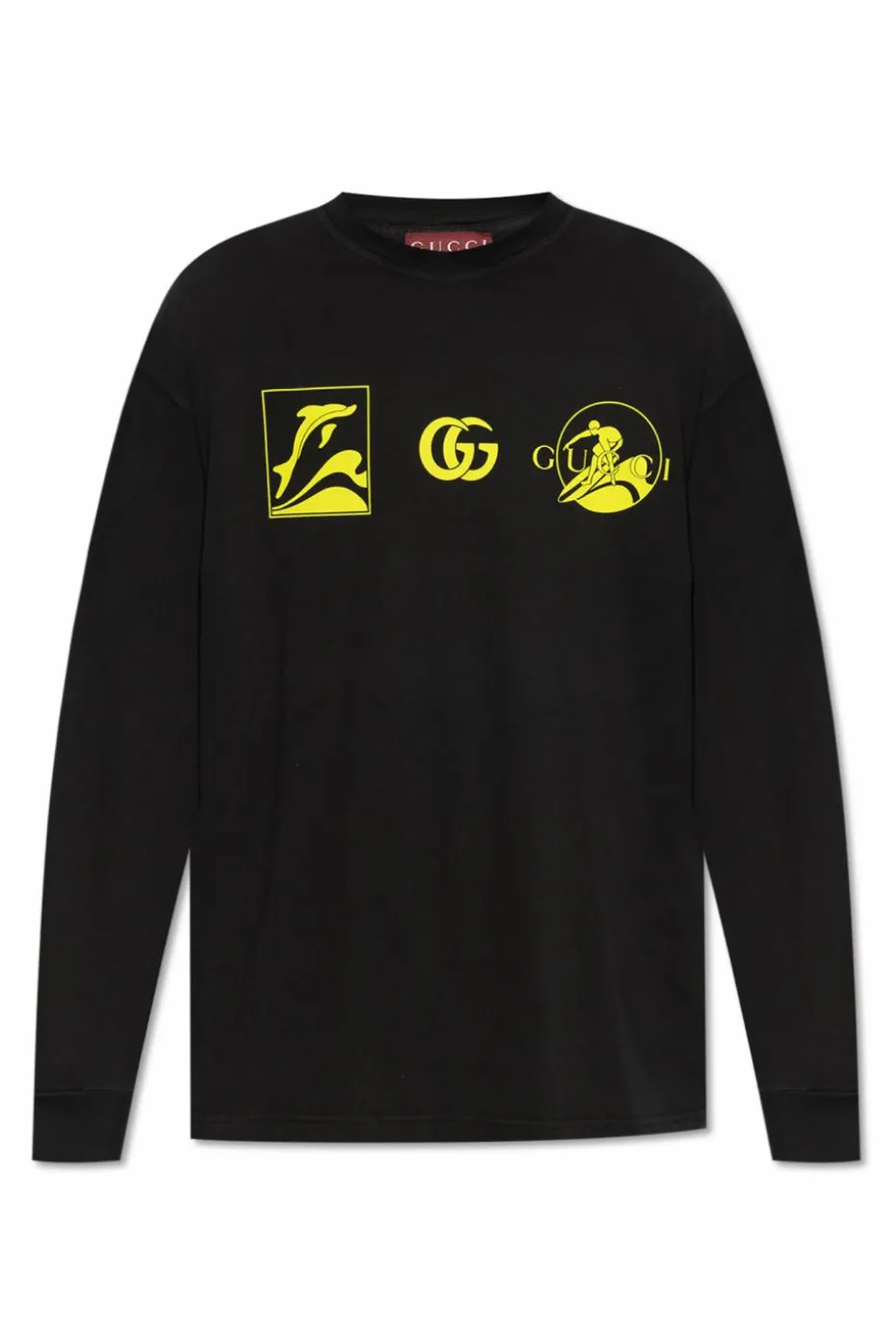 Gucci CZARNY T-shirt z długimi rękawami