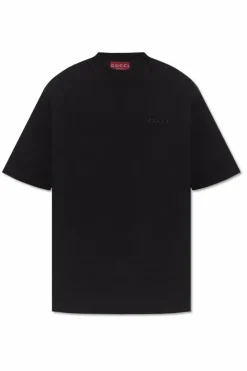 Gucci CZARNY T-shirt z logo