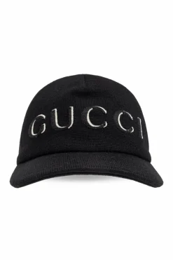 Gucci CZARNY Wełniana czapka z daszkiem