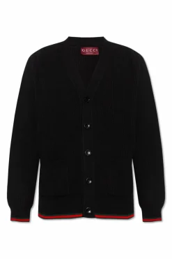 Gucci CZARNY Wełniany kardigan