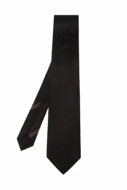 Gucci CZARNY Wzorzysty krawat z logo