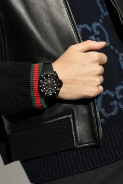 Gucci CZARNY Zegarek na gumowym pasku