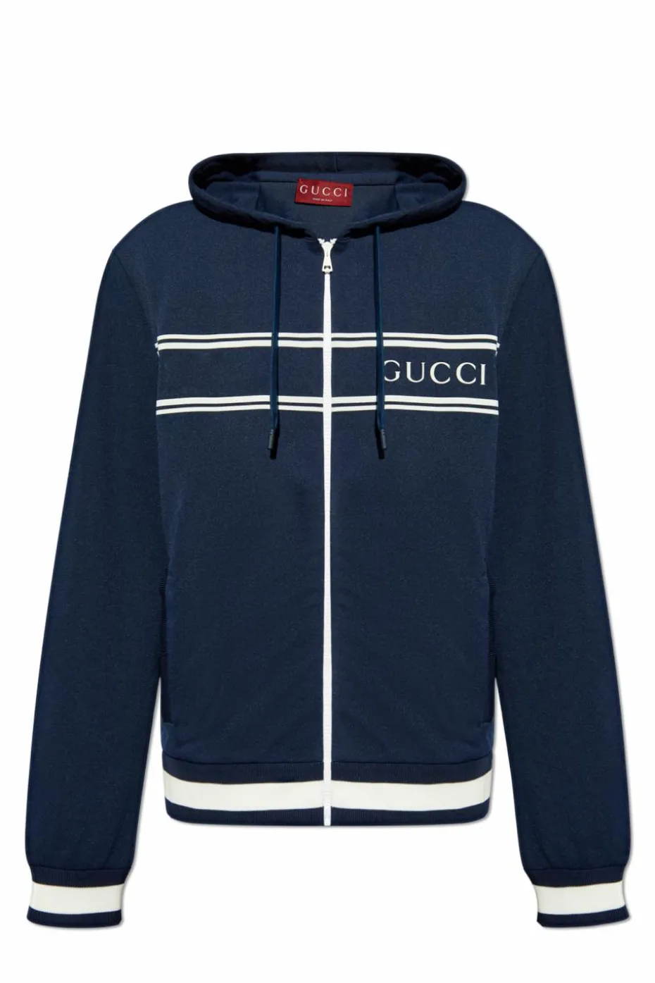 Gucci GRANATOWY Bluza z kapturem zapinana na zamek