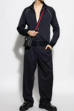 Gucci GRANATOWY Bluza ze wzorem `GG`